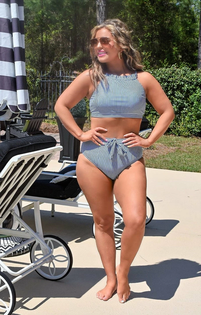 Queen - 122529 - 33022 Splash Of Fun Two Piece Swimsuit - Blue/White 2 Queen - 122529 - 33022 Splash Of Fun Two Piece Swimsuit - Blue/White