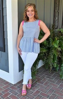 Staccato - 18515C-PP - 3322 TOPS Finally Mine Striped Top - Denim Blue 7 Staccato - 18515C-PP - 3322 TOPS Finally Mine Striped Top - Denim Blue