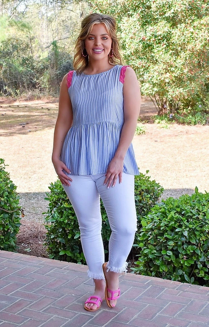 Staccato - 18515C-PP - 3322 TOPS Finally Mine Striped Top - Denim Blue 3 Staccato - 18515C-PP - 3322 TOPS Finally Mine Striped Top - Denim Blue