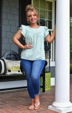 Andree - T10052-PP - 5722 TOPS Genuine Heart Print Top - Mint