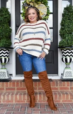 Staccato - 53020PP - 11222 I'll Be Yours Striped Sweater - Ivory/Multi