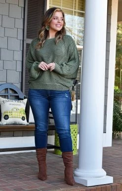 Davi & Dani - DWT91257PER - 12122 TOPS I've Got Forever Sweater - Sage