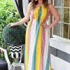 Caramela - CD8068-MIA - 21222 What A Catch Striped Maxi Dress - Multi