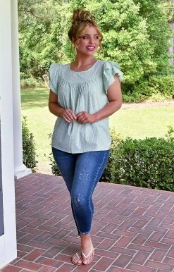 Andree - T10052-PP - 5722 TOPS Genuine Heart Print Top - Mint