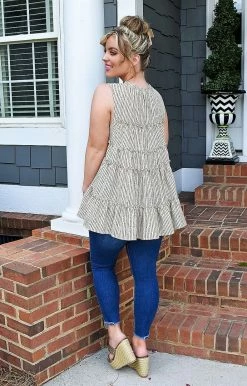 Heimish - WT1091F - 5522 Such A Standout Print Top - Taupe TOPS 6 Heimish - WT1091F - 5522 Such A Standout Print Top - Taupe TOPS