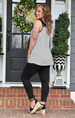 Heimish - BL-ST2212-10 - 31822 Don't Wait Striped Top - Ivory/Black