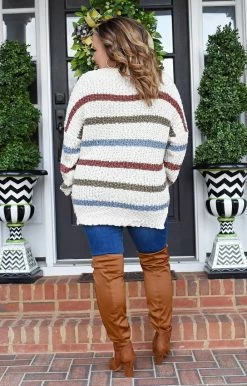 Staccato - 53020PP - 11222 I'll Be Yours Striped Sweater - Ivory/Multi