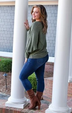 Davi & Dani - DWT91257PER - 12122 TOPS I've Got Forever Sweater - Sage