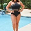 Davi & Dani - D1A08217PER - 61422 Gulf Shores Swimsuit - Black SWIMWEAR