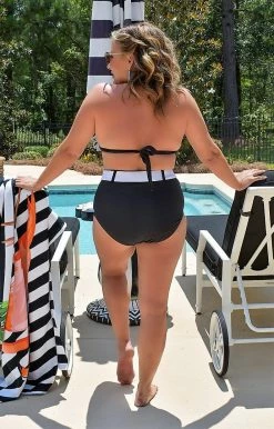 Unique Vintage - CZ002T - 22120 SWIMWEAR Beach Babe Bikini Top - Black