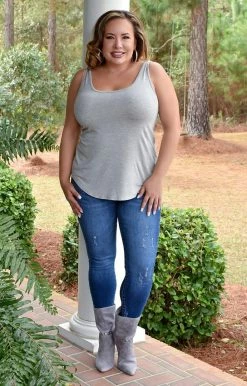 Adrienne - 1769MD - 1422 New To Me Tank - Heather Gray TOPS