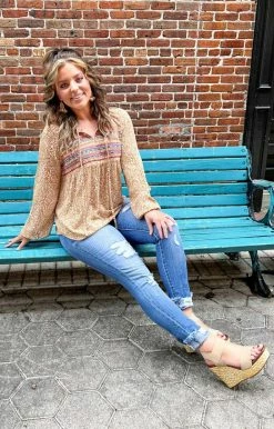 Andree - 17928-2 - 13122 TOPS New Traditions Embroidered Top - Marigold