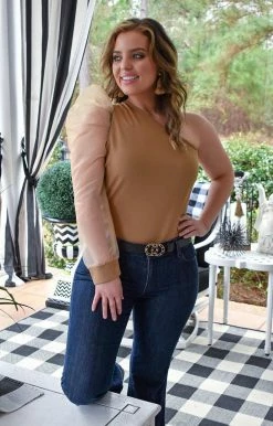 TCEC - CT7418 - 12322 TOPS Make A Statement Bodysuit - Beige