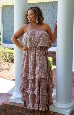 Heimish - WD1035F - 42522 DRESSES That's The Spirit Print Maxi Dress - Dusty Rose