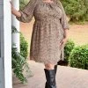 143 Story - IDM7762-PP - 1522 DRESSES Leave Your Mark Print Dress - Sand