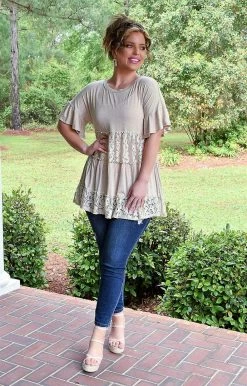 Heimish - BL-ST2181-11 - 41022 Pure Enchantment Top - Taupe TOPS