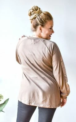 Southern Grace - 6434-TAUPE - 101220 Get Glowing Sequin Pullover - Taupe 6 Southern Grace - 6434-TAUPE - 101220 Get Glowing Sequin Pullover - Taupe
