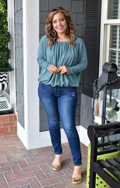 143 Story - ITB2092 - 12922 TOPS Maybe It's Love Top - Teal