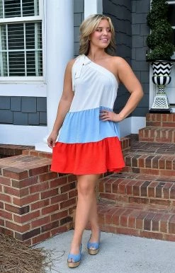 143 Story - DM8882-PP - 72022 New Chapter Colorblock Dress