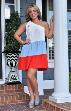 143 Story - DM8882-PP - 72022 New Chapter Colorblock Dress