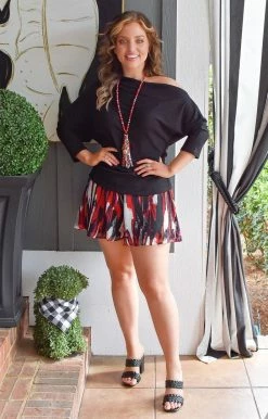 Gee Gee - DT5778A - 21722 Let You In Top - Black TOPS