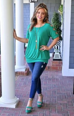 Heimish - BL-ST1687S - 4622 A Cut Above The Rest Top - Kelly Green TOPS