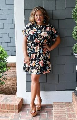 First Love - D11935 - 71922 DRESSES Stronger Than Before Floral Dress - Black 7 First Love - D11935 - 71922 DRESSES Stronger Than Before Floral Dress - Black