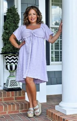 143 Story - IDM8090-PP - 6422 Familiar Style Dress - Lilac DRESSES