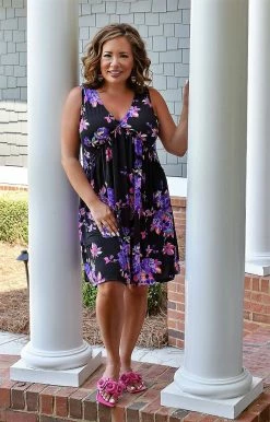 Heimish - BL-SD1062-17 - 62522 DRESSES Just So Sweet Floral Dress - Black