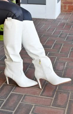 Shu Shop - ZELDA - 123121 SHU SHOP - Zelda Boots - Ivory Croc