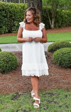 Flying Tomato - AD2628-PP - 7822 DRESSES From Now On Eyelet Dress - White 7 Flying Tomato - AD2628-PP - 7822 DRESSES From Now On Eyelet Dress - White