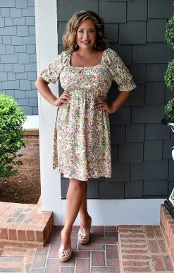 First Love - D11090-1 - 72022 On Your Best Day Floral Dress - Ivory DRESSES