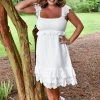 Flying Tomato - AD2628-PP - 7822 DRESSES From Now On Eyelet Dress - White