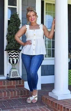 Staccato - 18528A-PP - 51622 Dreaming Of Us Top - White TOPS