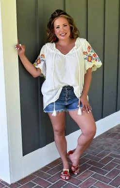 Sneak Peek - SP-S7286MD - 51822 BOTTOMS Wonder Often High Waist Distressed Denim Shorts