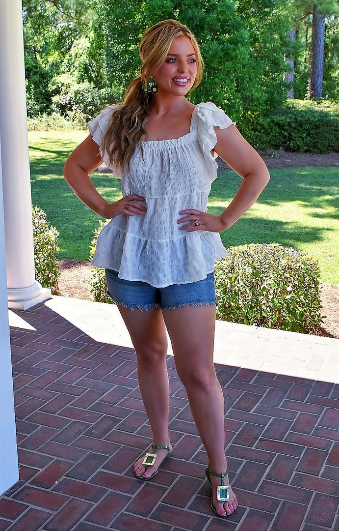 Hailey & Co - IT6472 - 7522 Thrill Me Top - Ivory 1 Hailey & Co - IT6472 - 7522 Thrill Me Top - Ivory