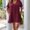 Adrienne - 2491S - 101621 Charming Ways Dress - Burgundy
