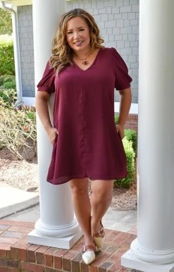 Adrienne - 2491S - 101621 Charming Ways Dress - Burgundy