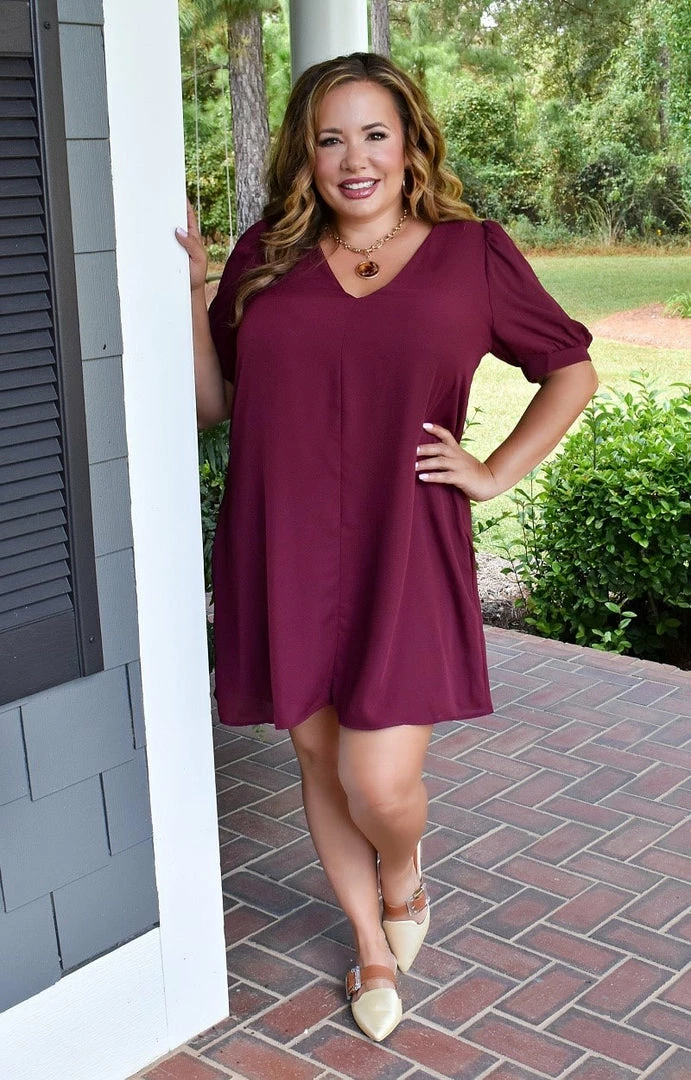 Adrienne - 2491S - 101621 Charming Ways Dress - Burgundy 2 Adrienne - 2491S - 101621 Charming Ways Dress - Burgundy