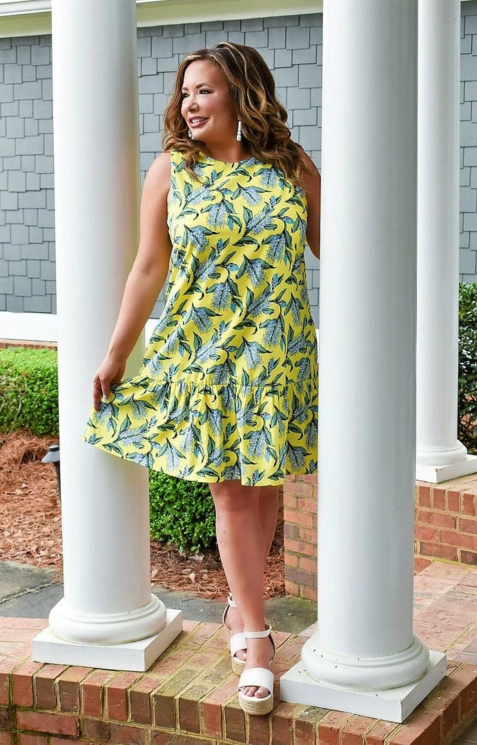 TCEC - CD02133 - 31522 Simple But Sweet Floral Dress - Yellow DRESSES 2 TCEC - CD02133 - 31522 Simple But Sweet Floral Dress - Yellow DRESSES