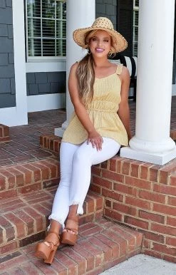 143 Story - CTM8844-PP - 6622 TOPS Call Me Cute Gingham Top - Honey