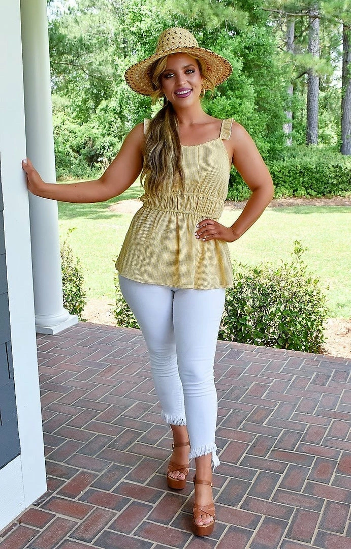 143 Story - CTM8844-PP - 6622 TOPS Call Me Cute Gingham Top - Honey 4 143 Story - CTM8844-PP - 6622 TOPS Call Me Cute Gingham Top - Honey